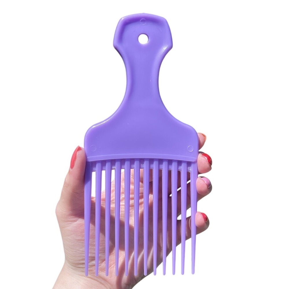 Vintage Purple Lift Comb Hair Pick w/ Handle Retro Hair Care USA‎ Unbreakable